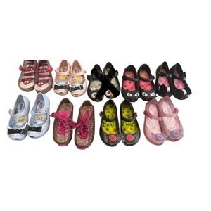 Mini Melissa Lot Size 7 (Fits 6) 8 Pairs + Barbie Grendene Jelly Shoes Bundle